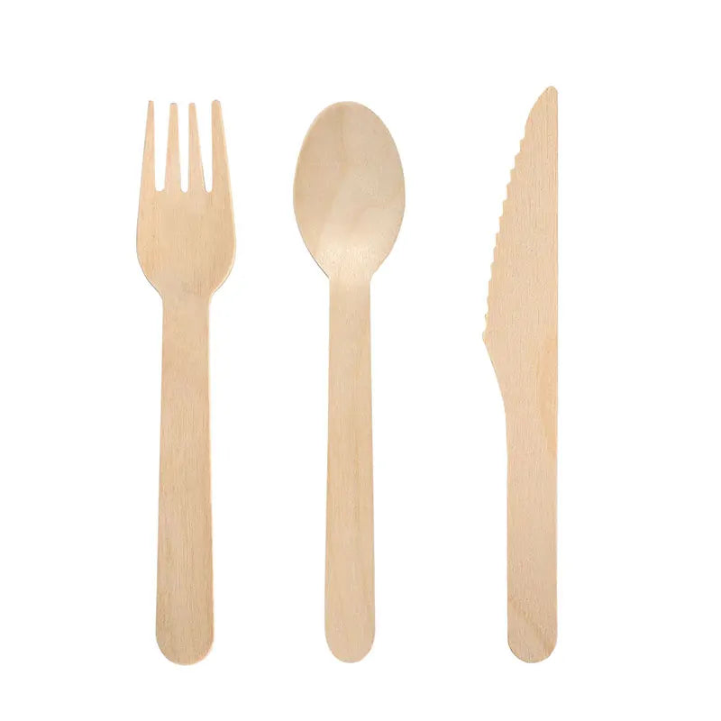 Free Sample China Manufacturer Biodegradable Disposable Wood Cutlery Set Wooden Knife Fork Spoon for Dessert
