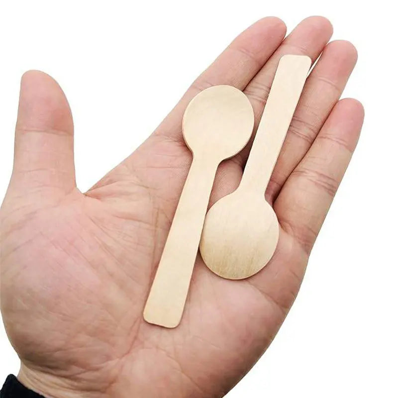 Environmentally Friendly Wooden Spoon 100mm Disposable Wooden Spoon Tableware Ice Cream Wooden Spoon