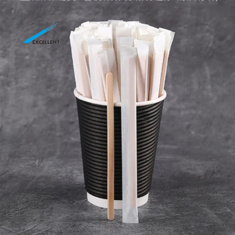 Disposable Wooden Coffee Stirrers Eco Friendly Wooden Stir Sticks for Cocktail Coffee