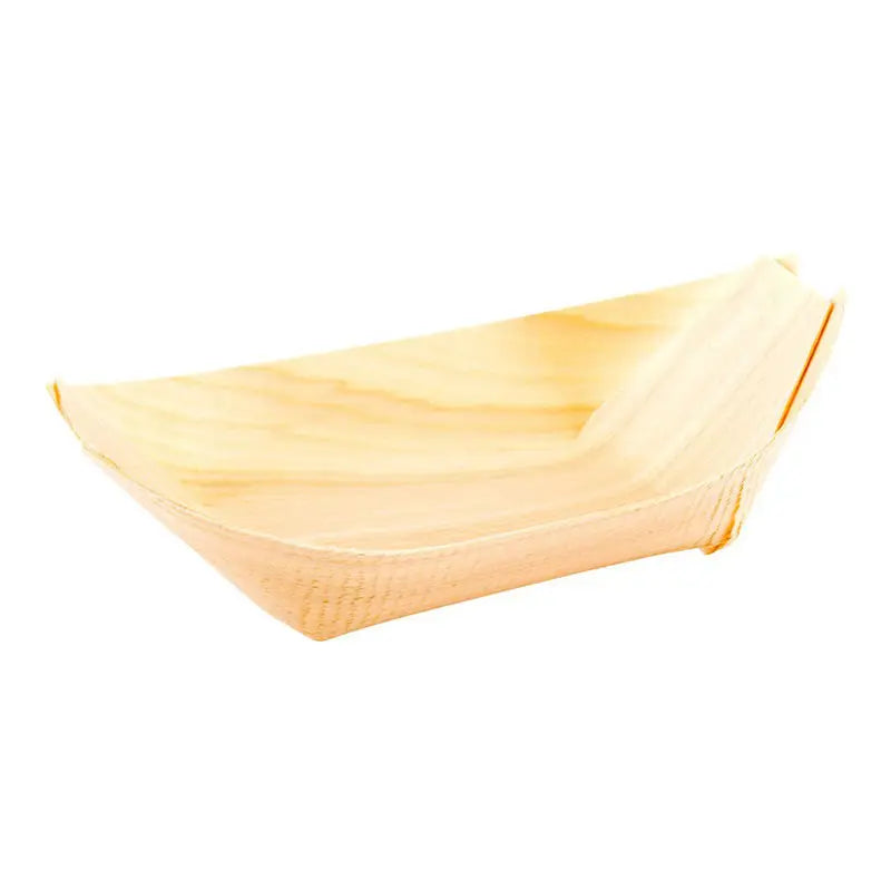Sushi Boat Elegant Disposable Biodegradable Wooden Boat Ship Tableware Sushi Boat With Net Tray