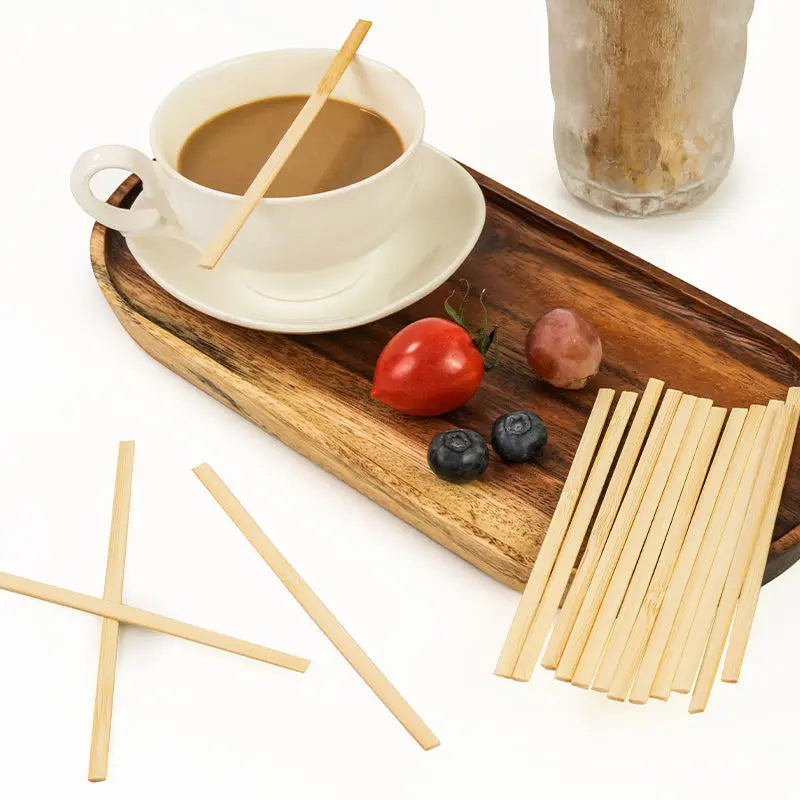 Bamboo Coffee Stick Bamboo Coffee Stirrer Disposable Bamboo Coffee Stirrer With Custom Logo for Home and Office Use