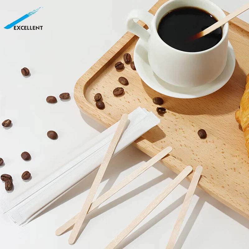 Wholesale Customized Most Popular Biodegradable Wood Mix Stick Disposable Wooden Coffee Stirrer