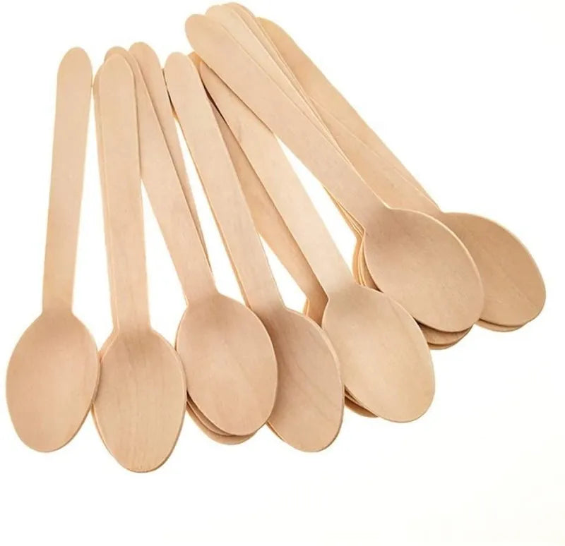 Wholesale Compostable Disposable 16cm a Grade Wooden Takeaway Cutlery Kit Wooden Spoon