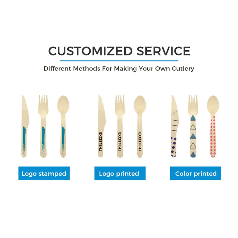 Wholesale Compostable Disposable 16cm a Grade Wooden Takeaway Cutlery Kit Wooden Spoon