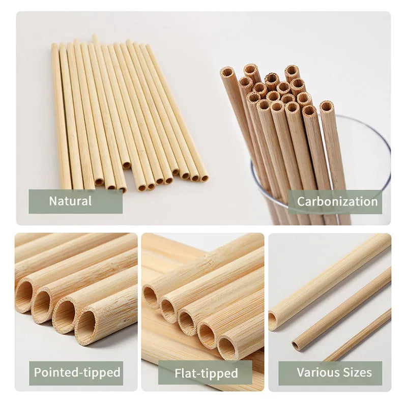 Bar Accessories Disposable Bamboo Straws 100 % Natural Drinking Straws