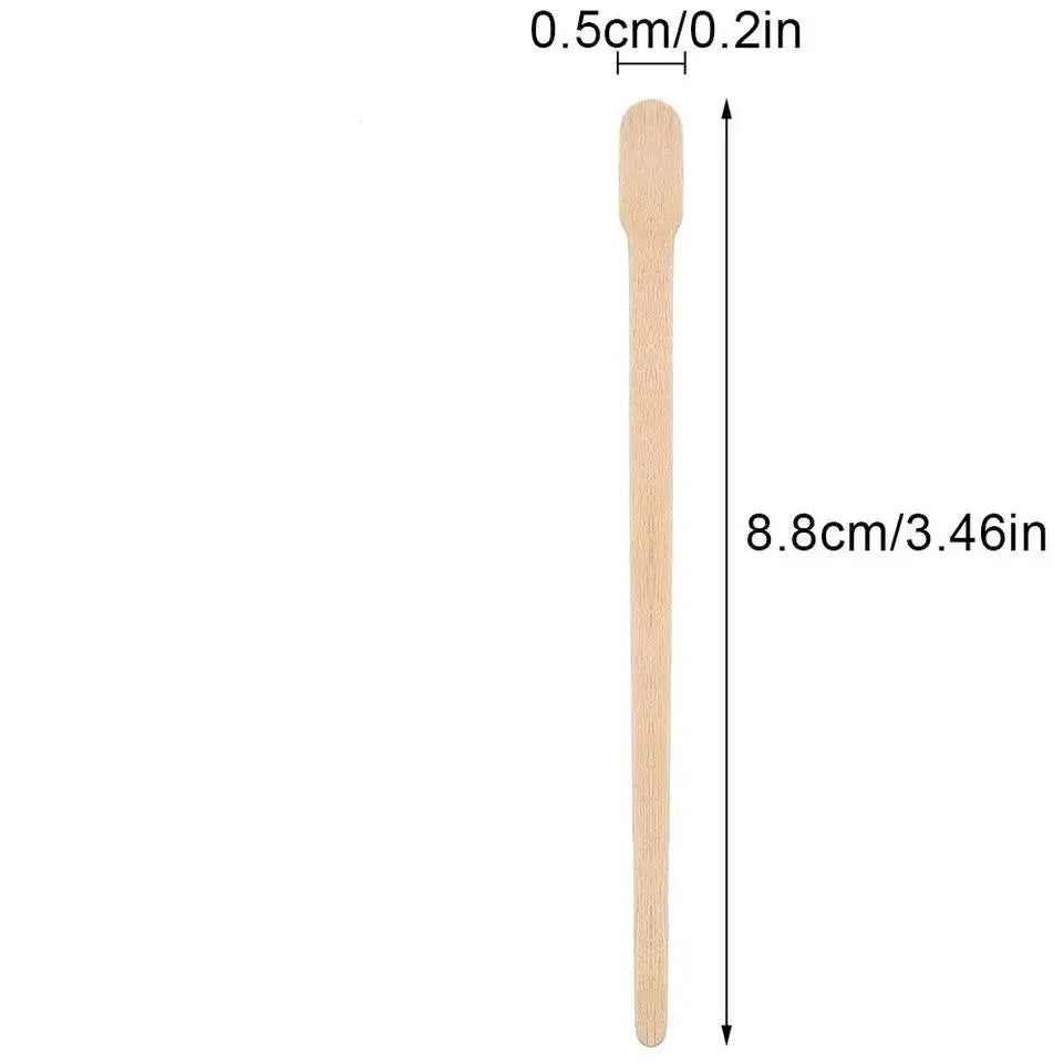 100Pcs/bag Eco-Friendly Handheld Waxing Sticks Smooth Face Eyebrows Wax Spatulas Disposable Wooden Hair Removal Applicator Body