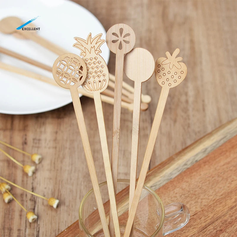 Individually Wrapped Disposable Wood Bamboo Tea and Coffee Stir Sticks Bamboo Coffee Stick Stirrer