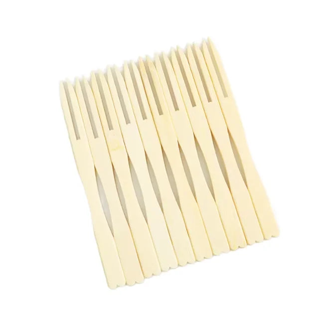 Factory Price Eco-Friendly Biodegradable Mini Forks 3.5 Inch Bamboo Fruit Picks & Cocktail Forks 100% Disposable Food Safe