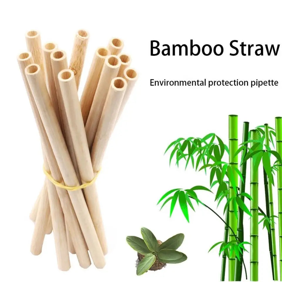 Bar Accessories Disposable Bamboo Straws 100 % Natural Drinking Straws