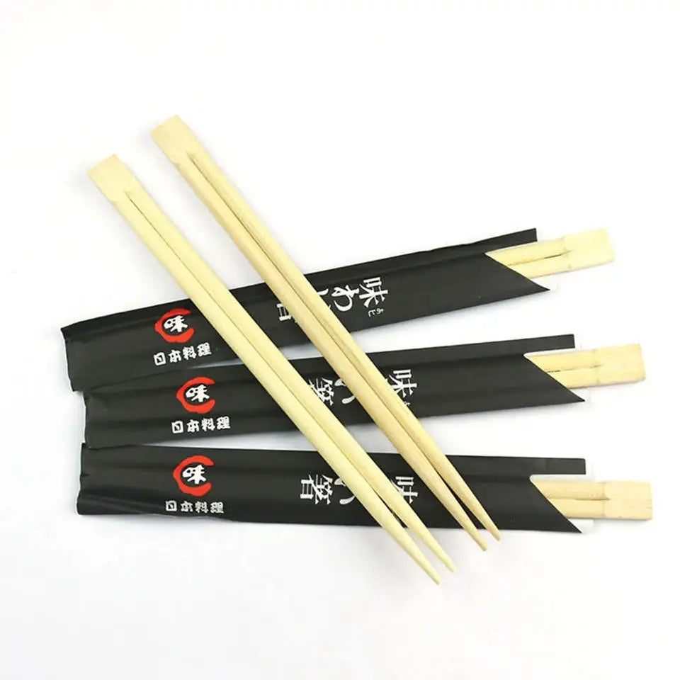 Wholesale Chinese Disposable Eco-Friendly Durable Party Cutlery Customized Full Paper Wrapped High Quality Bamboo Chopsticks