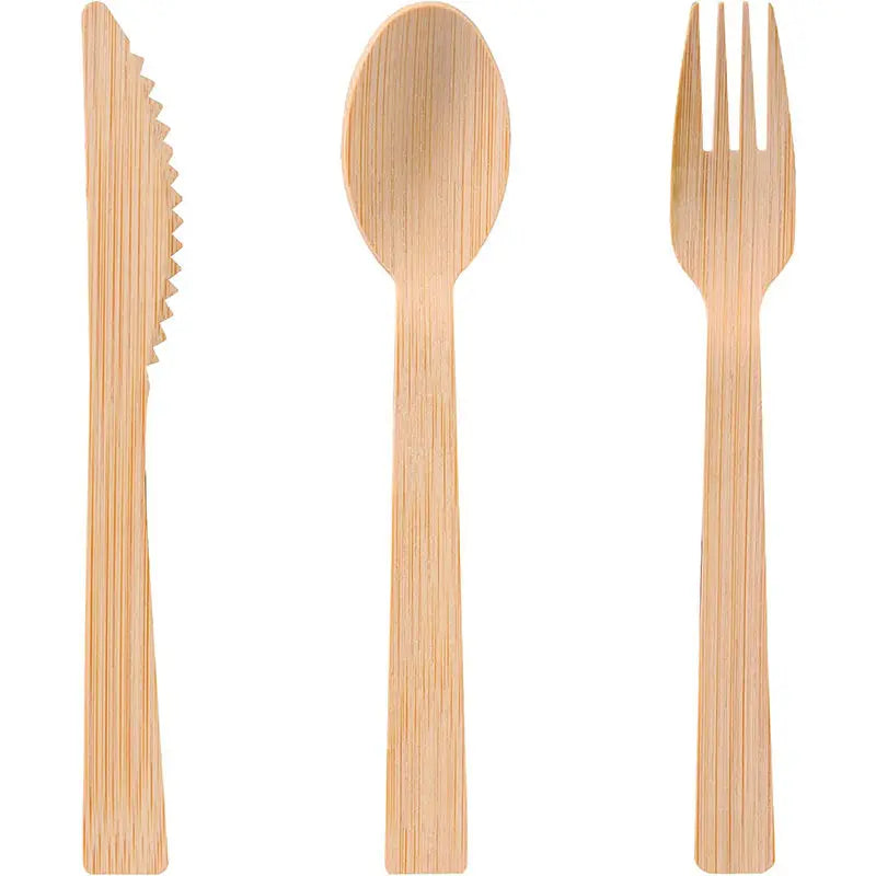 Hot Selling Biodegradable Disposable Eco Friendly Bamboo Fork Spoon Knife Bamboo Cutlery