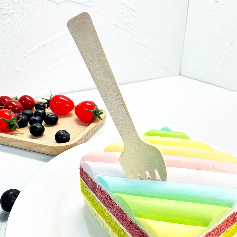 Bulk Wooden Forks Disposable Individually Wooden Fork 105mm Spork
