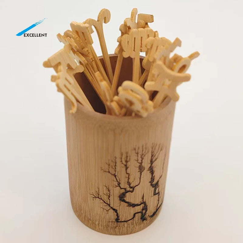 Customizable Shape Biodegradable Mini Fruit Skewers Bamboo Sticks  Food Grade Skewers