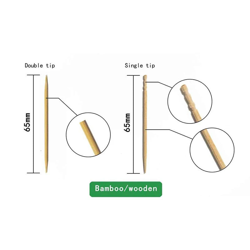Eco-Friendly Disposable Toothpick Paper Bag Single Head Wooden Toothpick for Food Use Hotels
