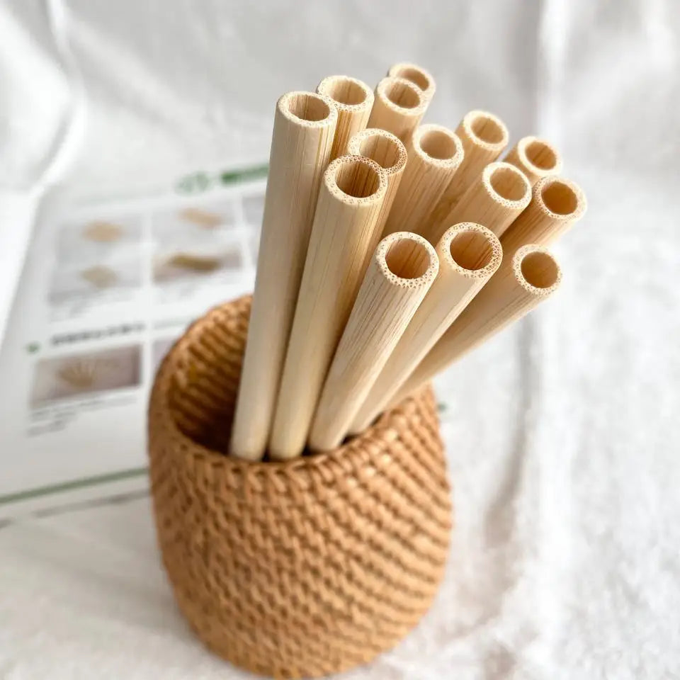 Free Samples Disposable Bamboo Straws for Parties Convenient and Sustainable Alternative to Plastic Coffee Straws