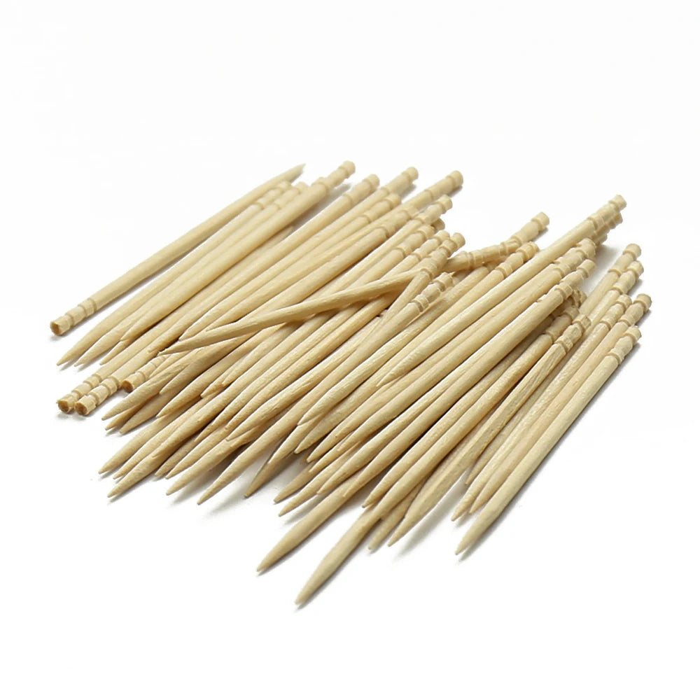 Factory Eco-Friendly Biodegradable Disposable Custom Japanese Style Wooden Toothpicks 6.5cm Party Appetizers Olive Fruit Display