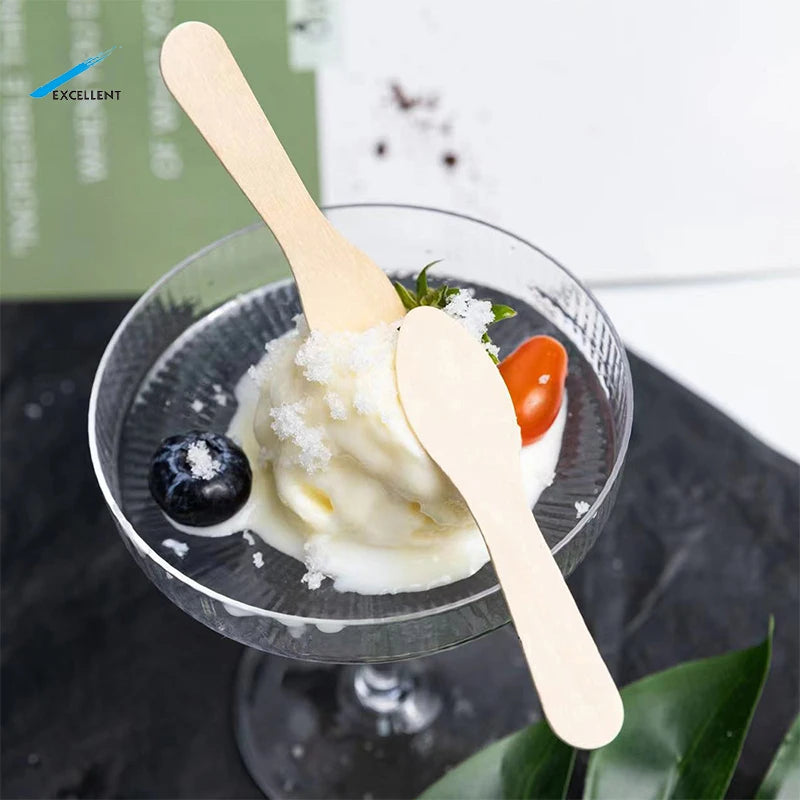 China Manufacturer Supply Eco-friendly Wooden Spoon Ice Cream Scoop Wooden Ice Cream Spoon
