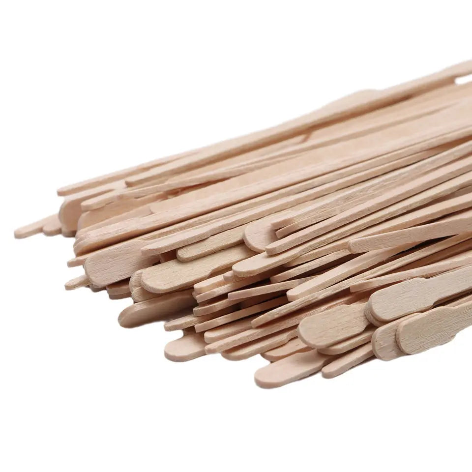 100Pcs/bag Eco-Friendly Handheld Waxing Sticks Smooth Face Eyebrows Wax Spatulas Disposable Wooden Hair Removal Applicator Body