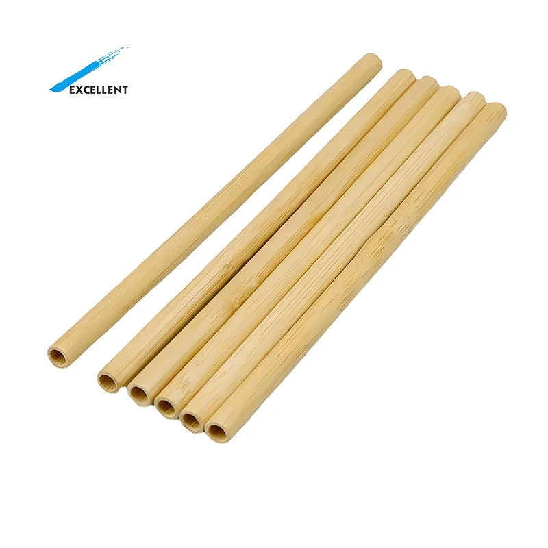 Disposable Bamboo Drinking Straws Natural Plant Bamboo Biorecyclable Compostable Drinking Bamboo Straws
