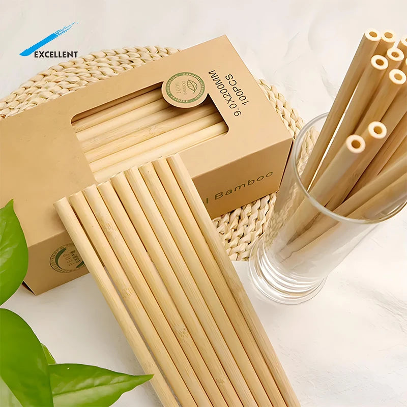 Bar Accessories Disposable Bamboo Straws 100 % Natural Drinking Straws