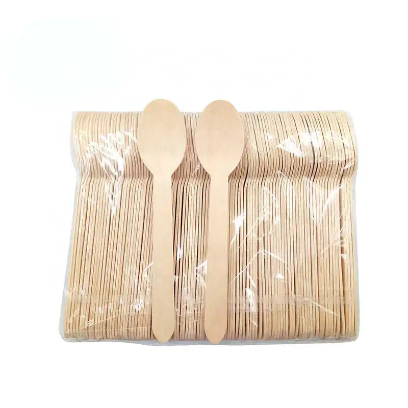High Quality Natural Disposable Wooden Spoons Set with Great Grade Food Quality