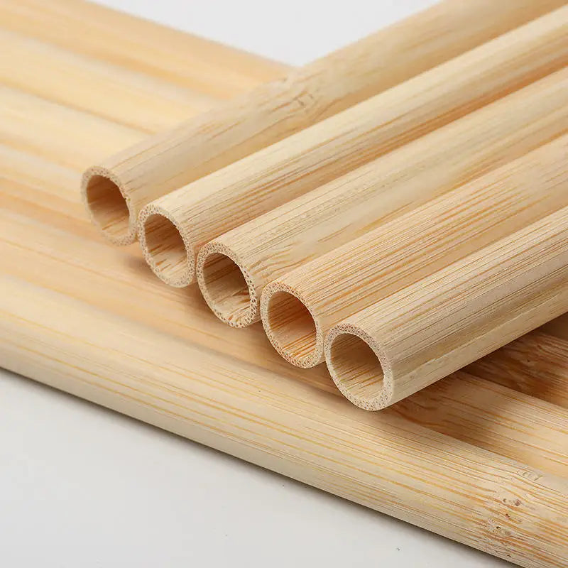 Customized Natural Bamboo Straws Disposable Drinking Straws With Custom Logo Bubble Tea Straw