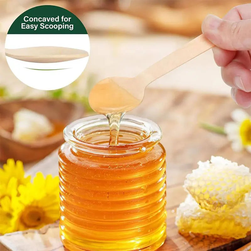 Environmentally Friendly Wooden Spoon 100mm Disposable Wooden Spoon Tableware Ice Cream Wooden Spoon