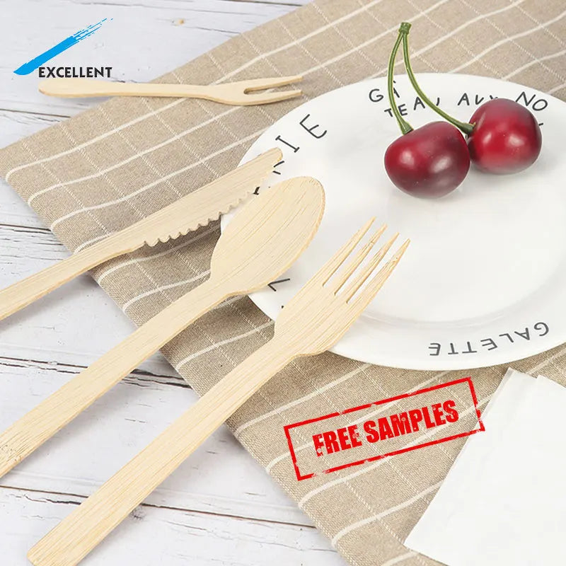 Cheap Price Custom Bamboo Set  Disposable Mini Bamboo Cutlery Manufacturer New Style Bamboo Knife Fork Spoons