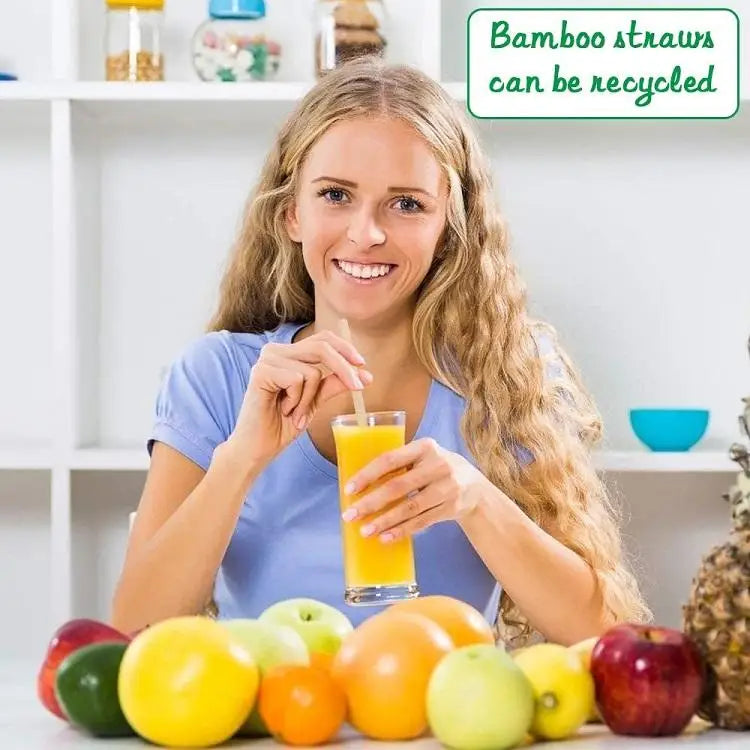 Factory Wholesale Disposable Natural Plant Bamboo Fiber Bamboo Straw Bamboo Straws Disposable
