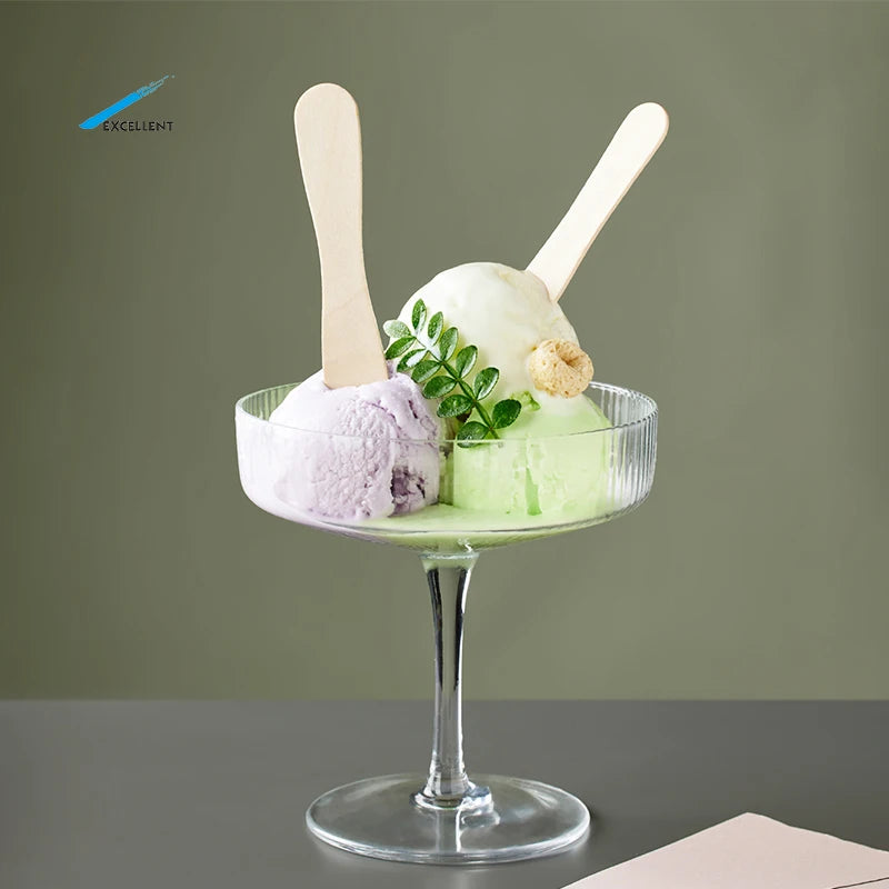Wholesale Biodegradable 95mm Disposable Wooden Ice Cream Spoon Ice Cream Sticks