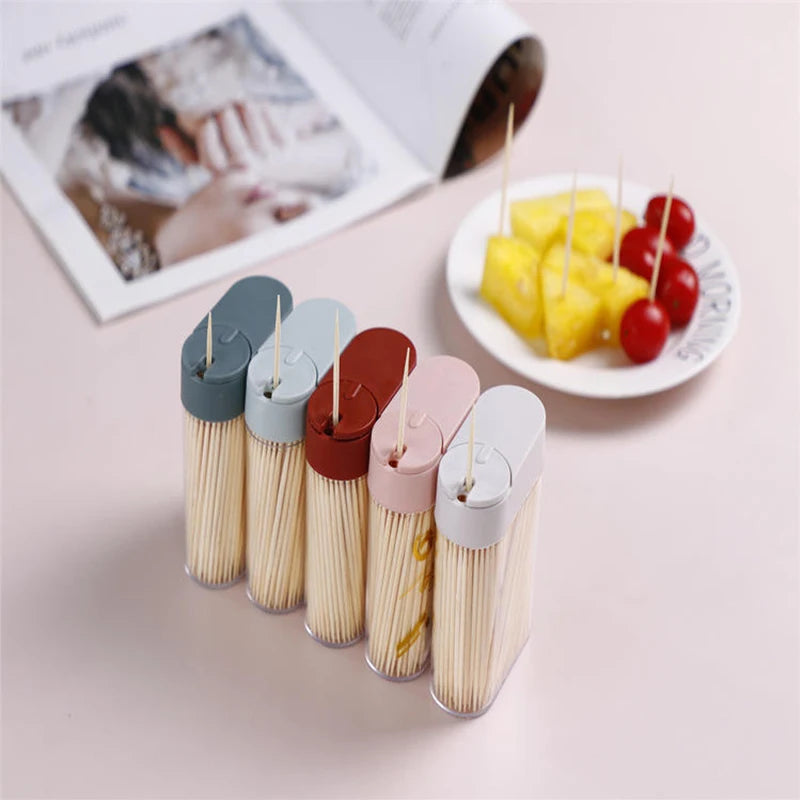 Eco-Friendly Disposable Toothpick Paper Bag Single Head Wooden Toothpick for Food Use Hotels