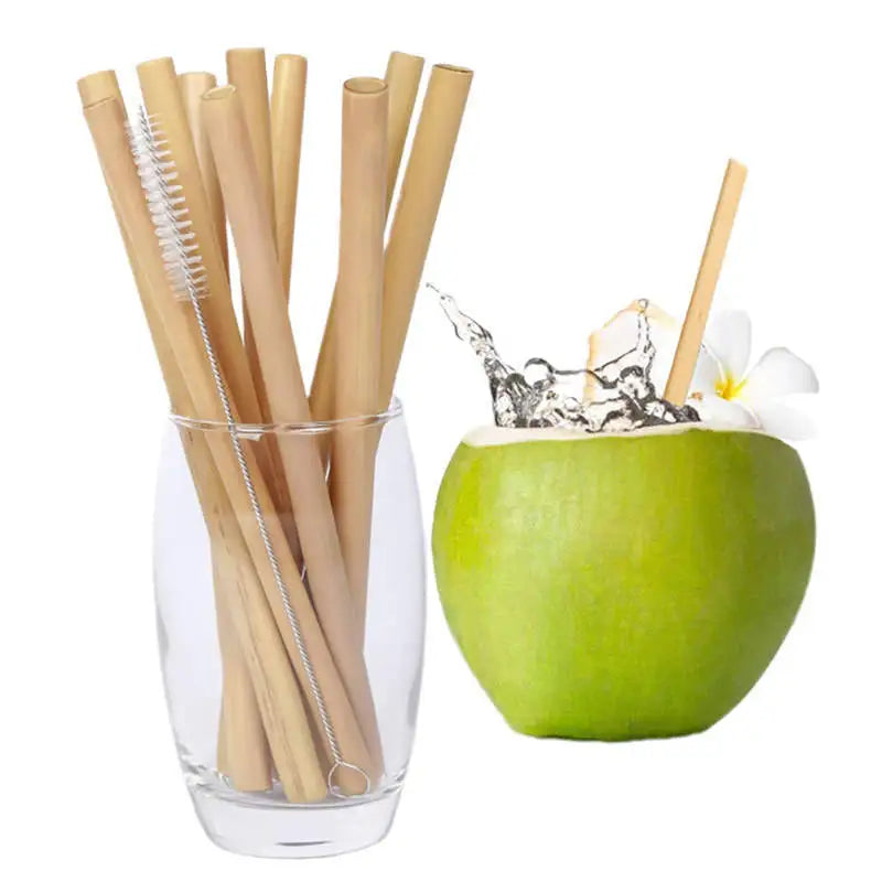 Bar Accessories Disposable Bamboo Straws 100 % Natural Drinking Straws