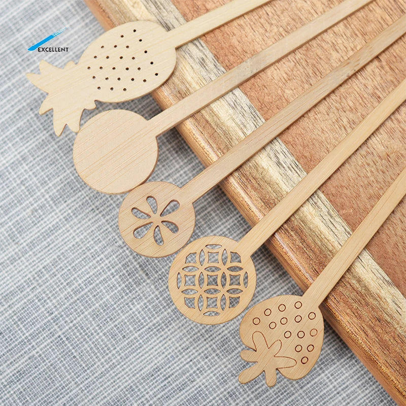 Good Quality Control Natural High Quality Disposable Bamboo Coffee Sticks Honey Stir Sticks