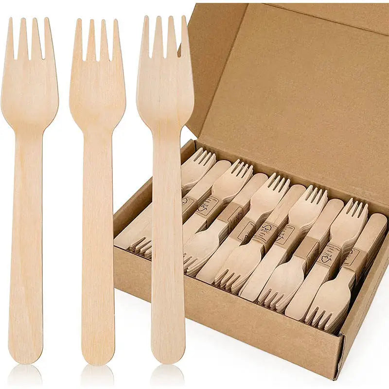 China Manufacture Factory Price Wooden Forks Disposable Eco Friendly Wooden Fork