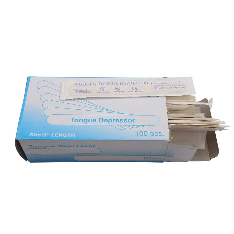 Disposable Wooden Tongue Depressor 6 Inch Non-Sterile Bulk Medical Use Tongue Depressor Sterile