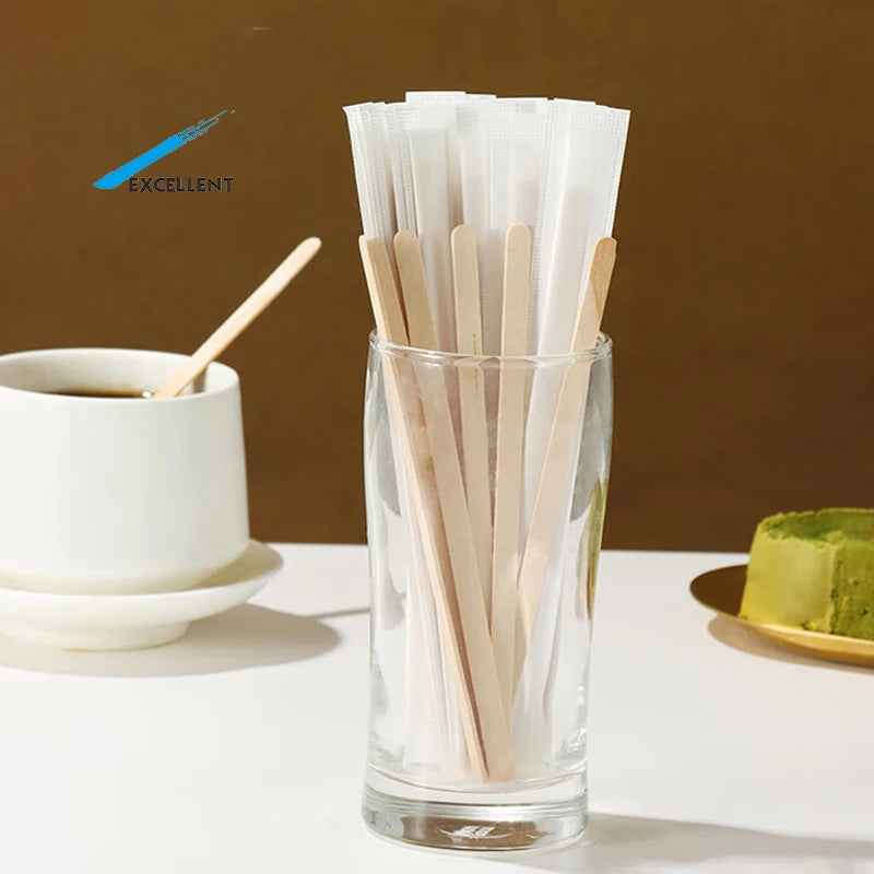 Disposable Wooden Coffee Stirrers Eco Friendly Wooden Stir Sticks for Cocktail Coffee