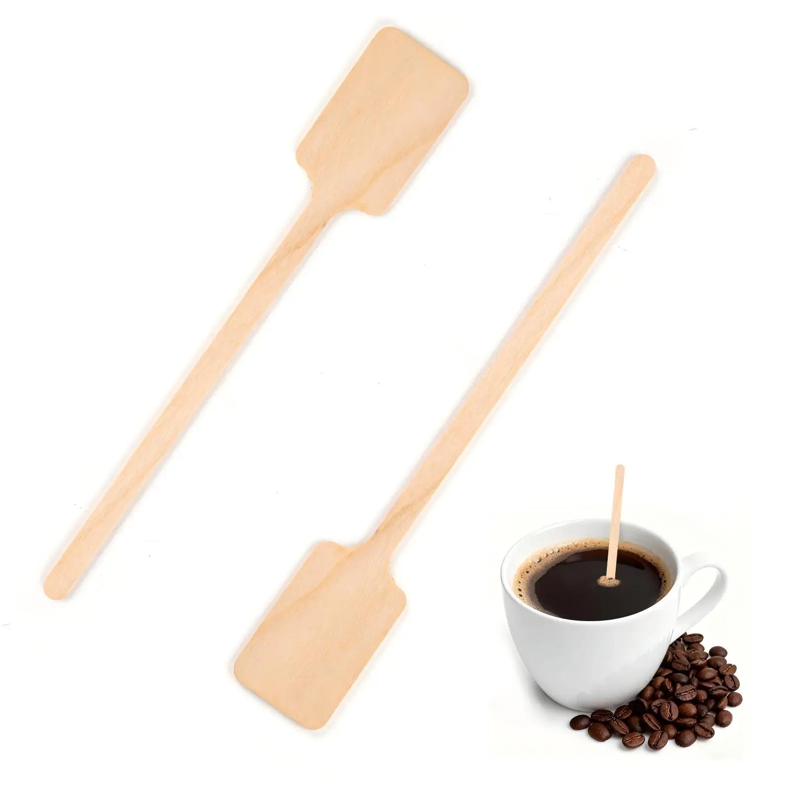 Wholesale Square Wooden Coffee Stirrers Disposable Biodegradable Eco-Friendly Custom Logo for Cafe Use