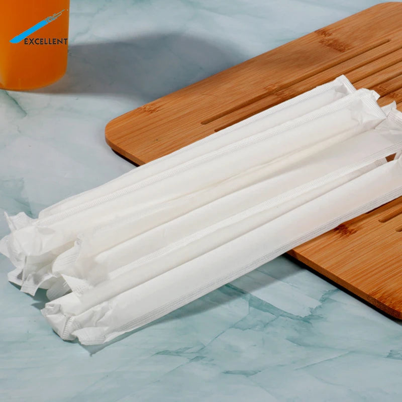 Manufacturer's Biggest 100% Eco- Biodegradable Compostable Bubble Tea PLA Drinking Straws Diagonal Cut with Sharp Ending