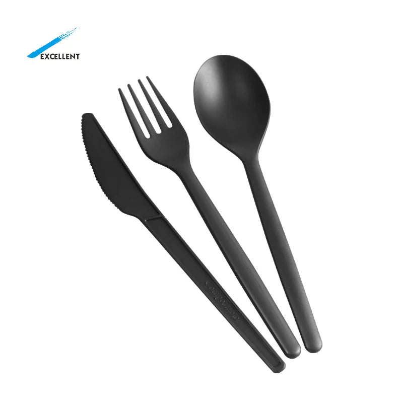 Eco Friendly 100% Customization Compostable Spoons Knives and Forks Cutlery Sets with PLA Material