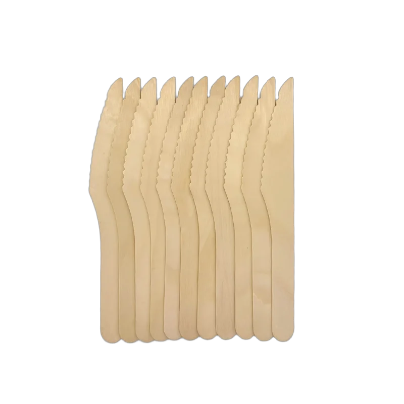 Biodegradable Disposable 165mm Wooden Knife for Restaurant Hotel Disposable Wooden Cutlery Set
