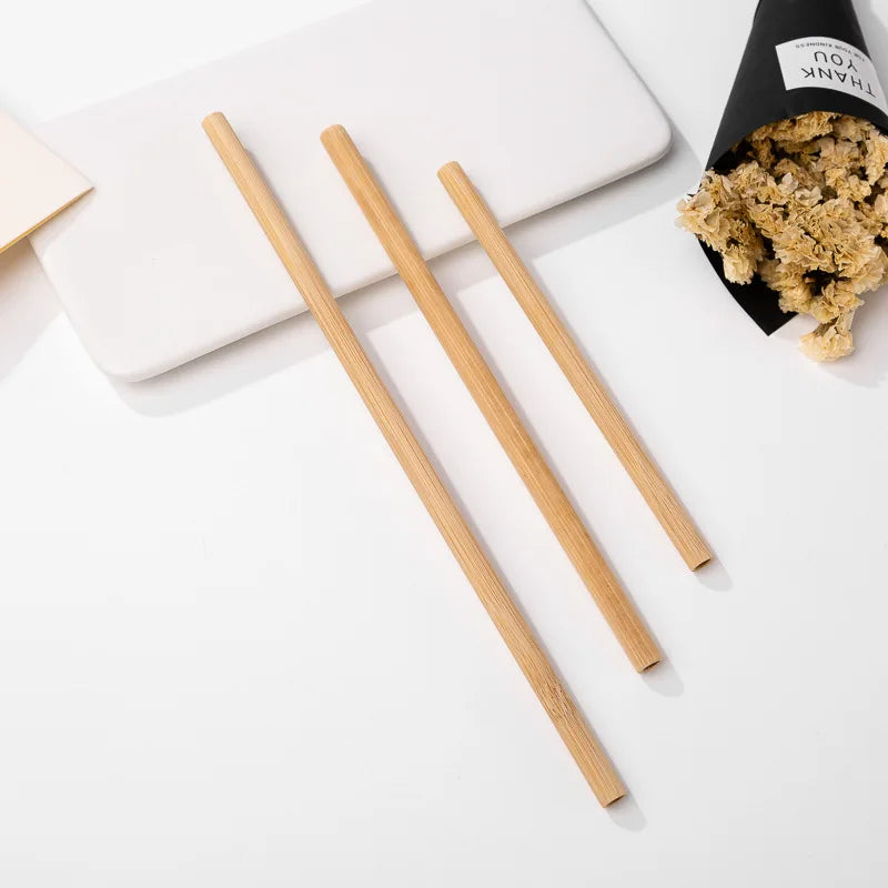 Factory Wholesale Disposable Natural Plant Bamboo Fiber Bamboo Straw Bamboo Straws Disposable