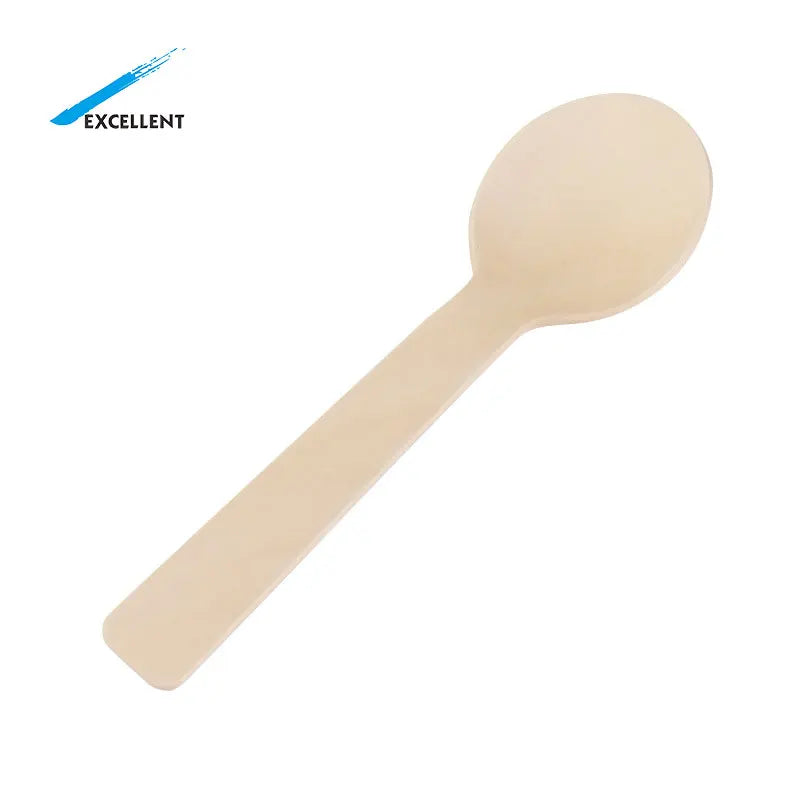 Factory Wholesale Disposable Wooden Spoons 160mm 140mm 110mm  100mm Biodegradable Eco-friendly Cutlery