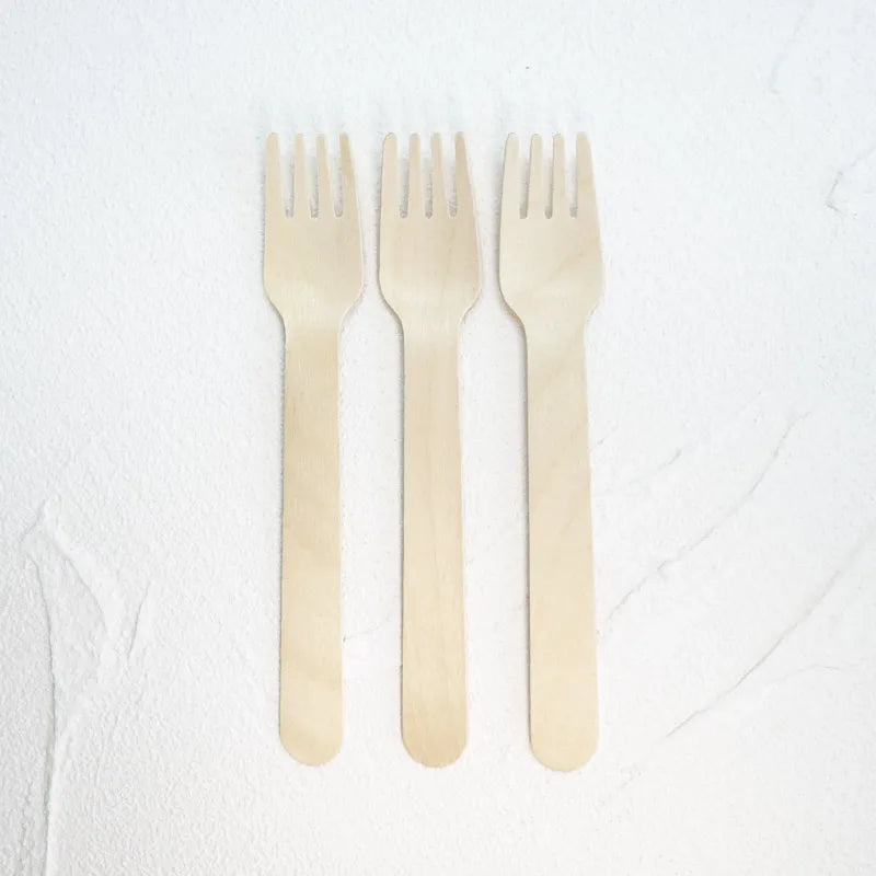 Cheap Wooden Disposable Cutlery Fork in Bulk Birch 14cm a Grade Eco-friendly Disposable Wooden Fork