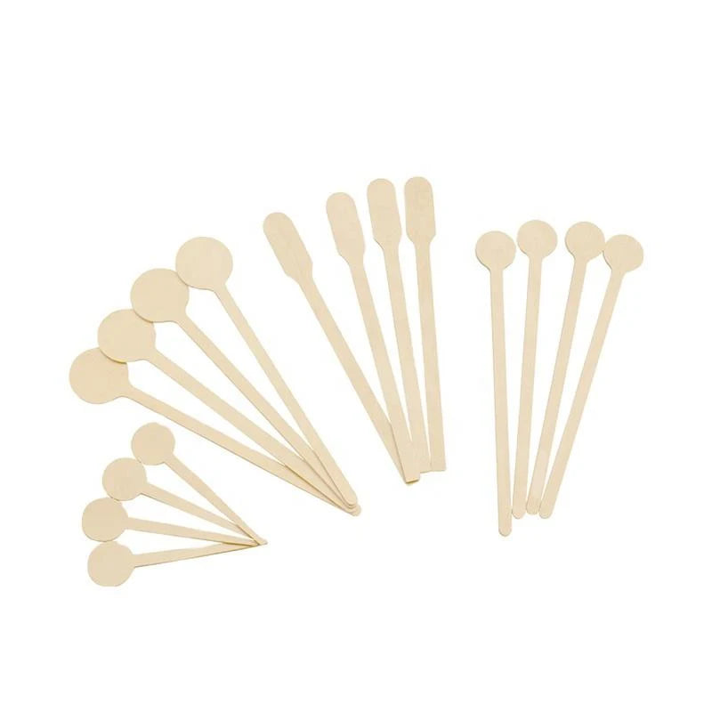 Customized Logo Boat Shed Shape Birch Wood Stirrer Food Grade Wooden Coffee and Tea Stirrer Sticks for Home Kitchen Use