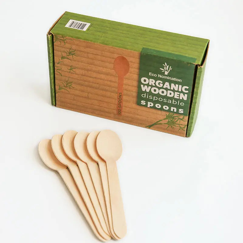 High Quality Natural Disposable Wooden Spoons Set with Great Grade Food Quality