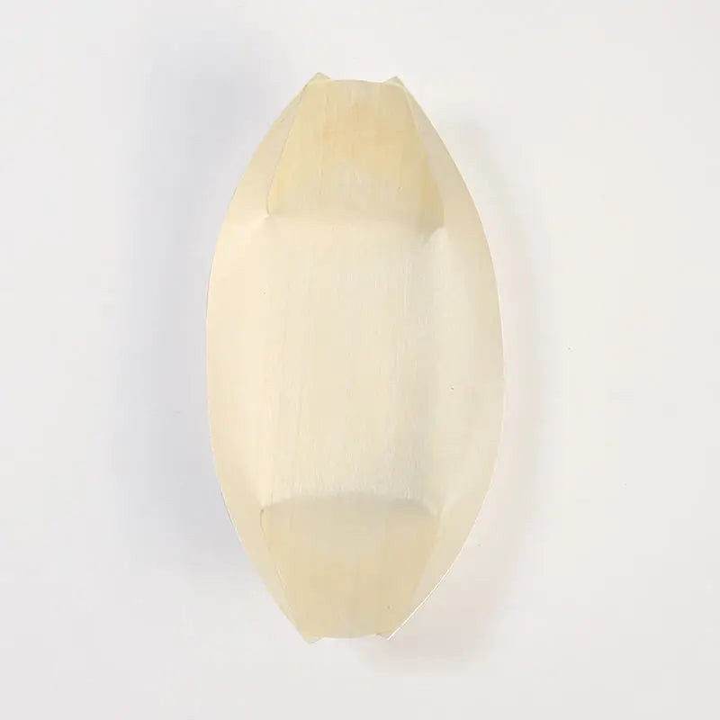 Sushi Wooden Boat Biodegradable Eco-friendly Disposable Natural Pine Wooden Boat/Cone/Plate for Party