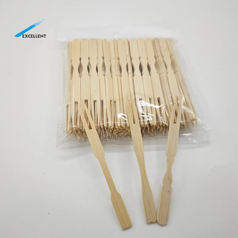 Disposable Bamboo Fruit Fork for Salad and Fruit Eco-friendly Healthy Party Tableware With Custom Logo