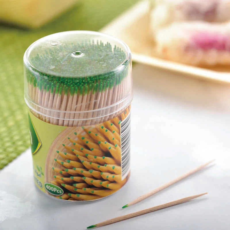 Eco-Friendly Disposable Toothpick Paper Bag Single Head Wooden Toothpick for Food Use Hotels