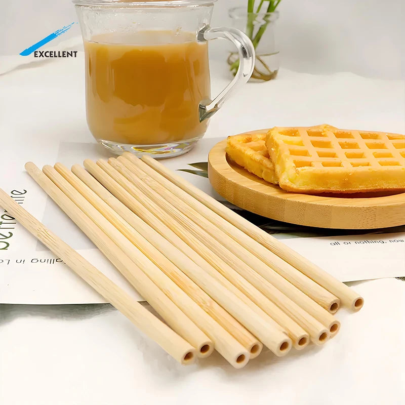 Free Samples Disposable Bamboo Straws for Parties Convenient and Sustainable Alternative to Plastic Coffee Straws