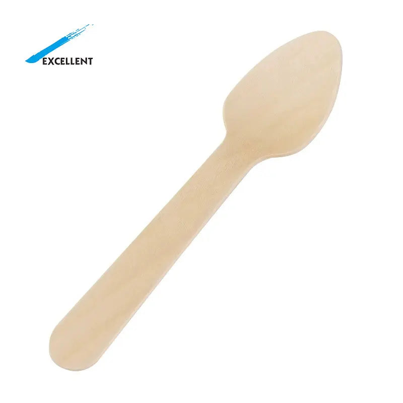 Factory Wholesale Disposable Wooden Spoons 160mm 140mm 110mm  100mm Biodegradable Eco-friendly Cutlery